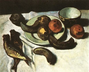Still-life with Bananas, Oranges and Fishes